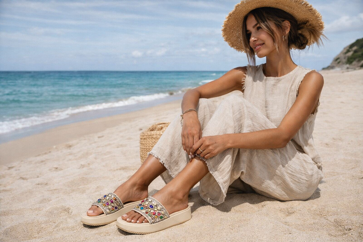 Sandalia Joanne Beige